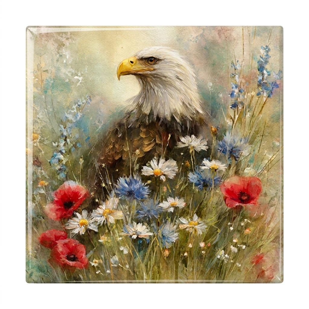 Soft Americana eagle ceramic tile on white background