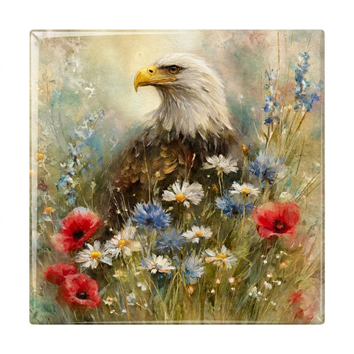 Soft Americana eagle ceramic tile on white background