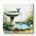 Bird Bath Tile – Cute Garden Bird Art Ceramic Tile