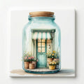 Flower Shop in a Jar Tile – Whimsical Floral Shop Decor